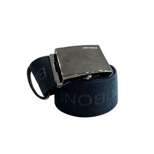 Borbonese Polyester Belt with Adjustable Buckle Men Black Belts